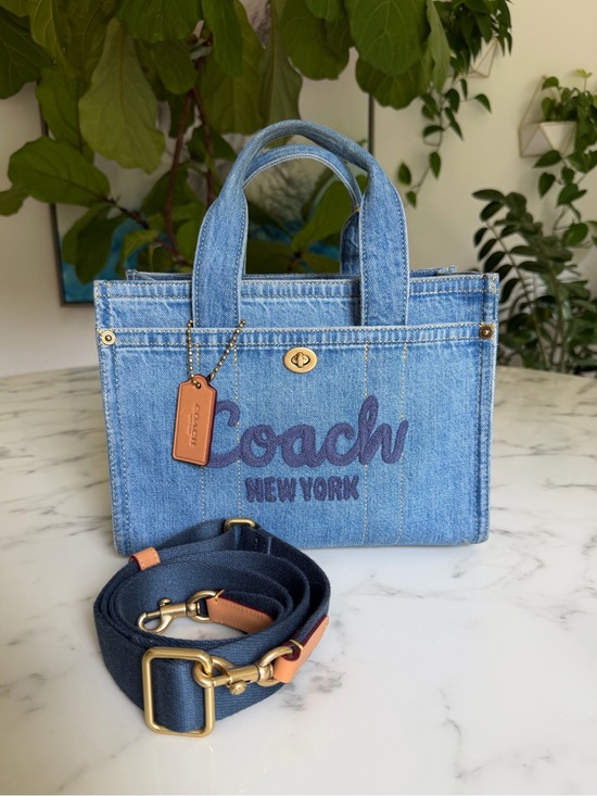 Coach Handbags - COACH Cargo Tote Bag 26 Denim Indigo Blue CR659 Crossbody